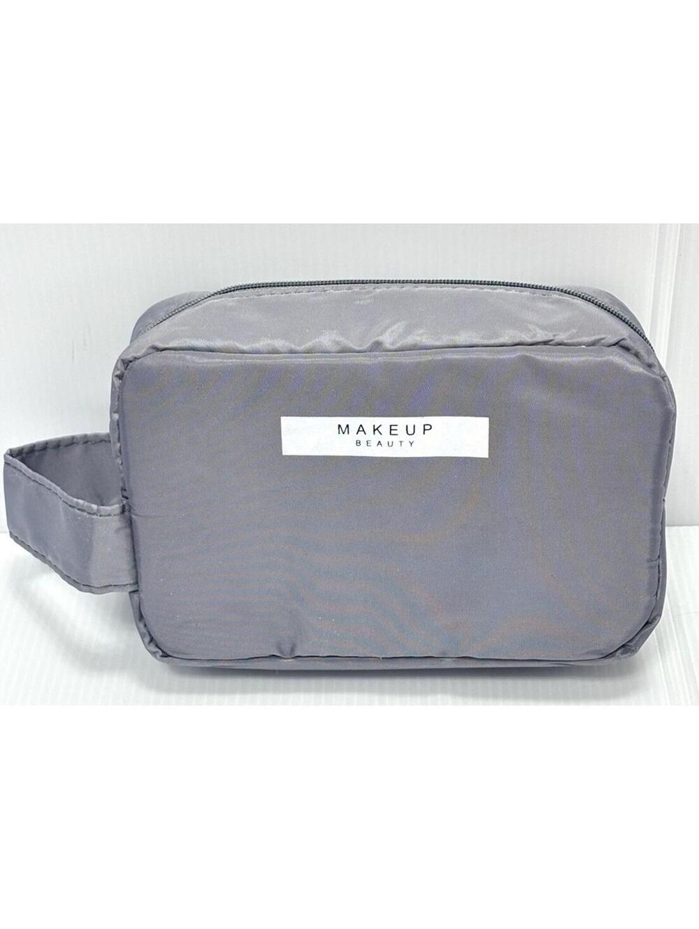 Grey Makeup Bag Cosmetic Organizer Toiletry Travel Case Small Pouch Brand New